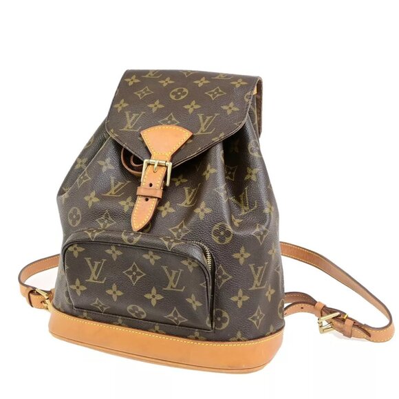 LOUIS VUITTON Montsouris MM Backpack Bag Monogram Leather Brown M51136 99FB425 - Picture 1 of 16